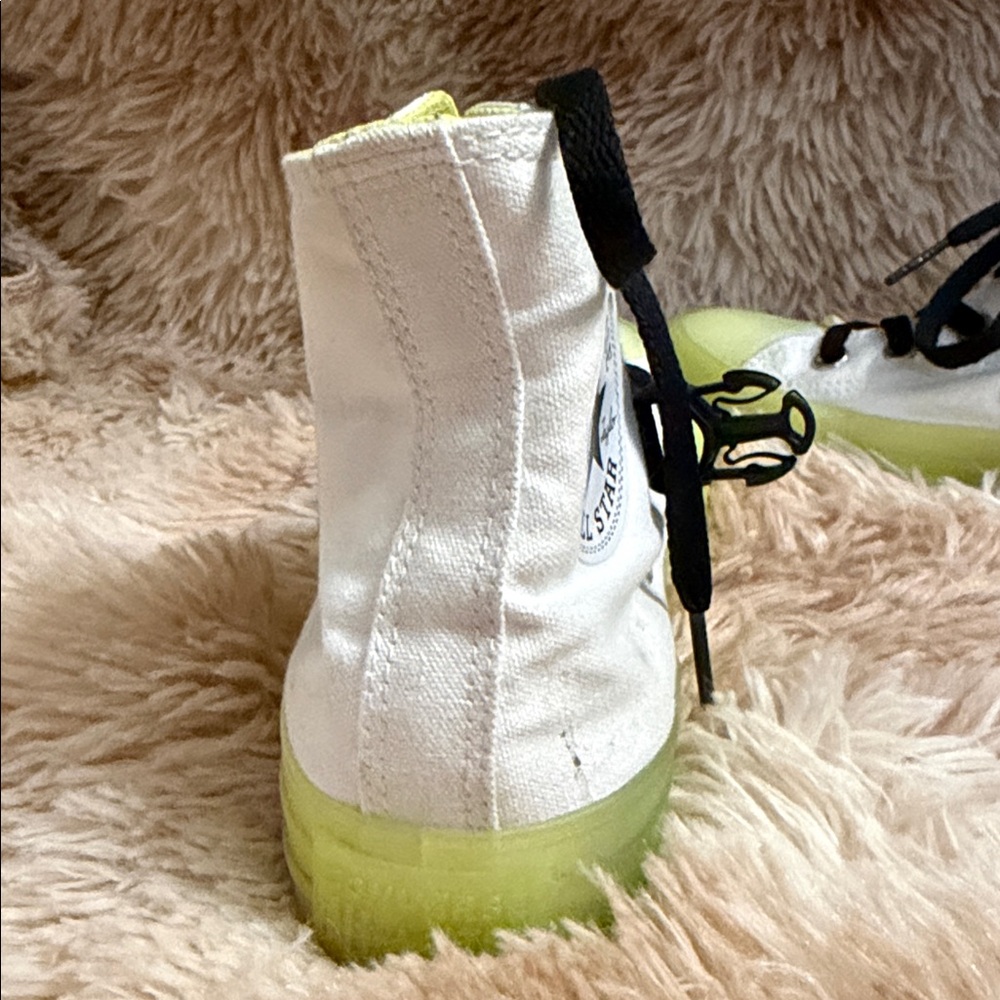 RARE! Converse Chuck Taylor All Star White Neon Sole Hi Top Sneaker - Picture 7 of 11